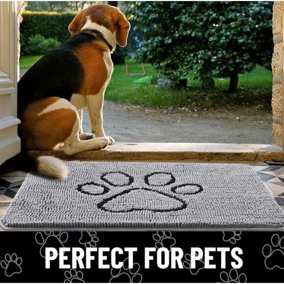 Mac & Molly Microfiber Washable Non Slip Muddy Paws Dog Mat 35" by 27" NEW - Picture 2 of 11